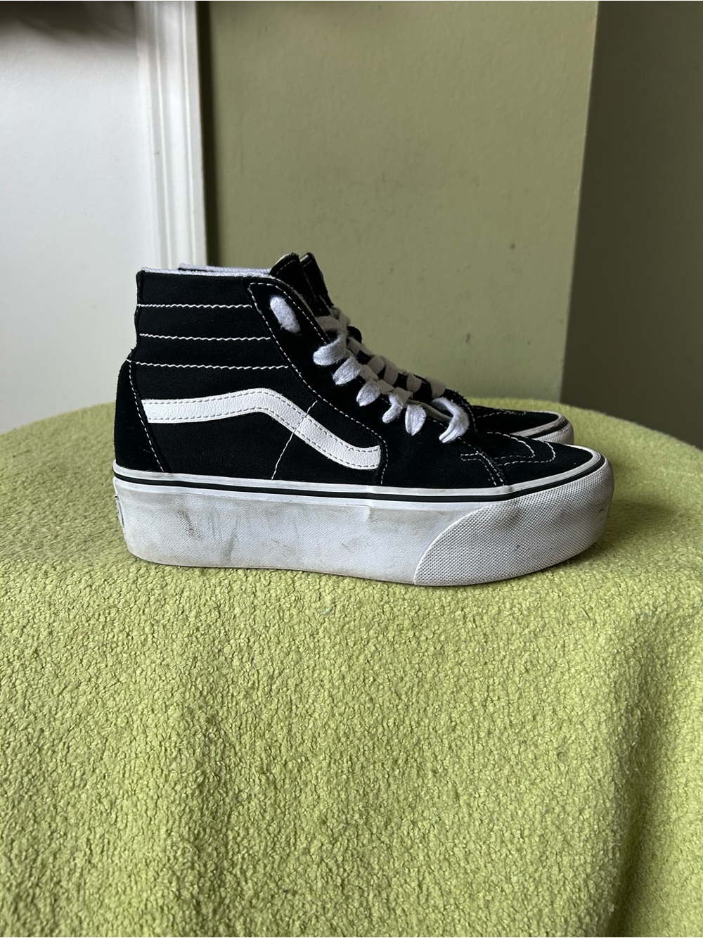 Vans Black & White High-Top Platform Sneakers